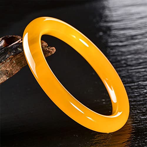 Bracelet en agate jaune calcédoine de glace naturelle véritable avec écrin