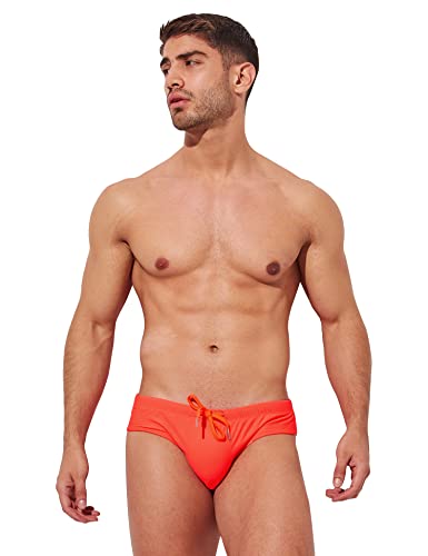 F plus R Men's Low Rise Swimwear Briefs Bikini Swimsuit Adjustable Drawstring Removable Pad
