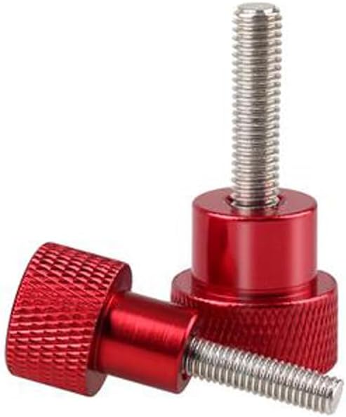 5pcs Red Aluminum Alloy High Head Knurled Bolts M3 Thread Diameter 6mm-30mm Screw Length D12 Handle Diameter 12mm Step Height (Dimensions: M3x30mmxD12x12mm)