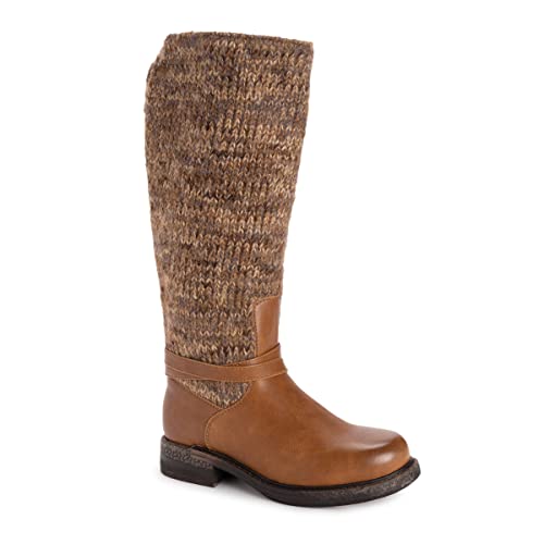 MUK LUKS Women's Logger Alberta Boots, Cognac, 9
