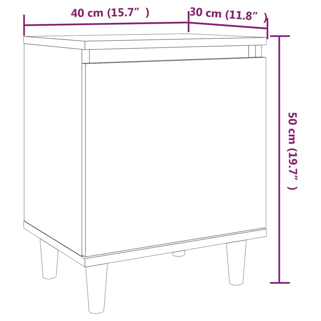 Table de chevet en bois massif de chêne marron 40 x 30 x 50 cm avec espace de rangement, table d'appoint scandinave, chambre à coucher, salon, montage mural