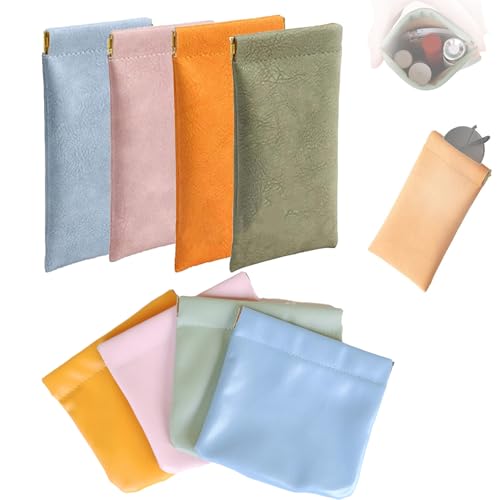 Erebloom Pouchic - Personalized Snap Closure Leather Organizer Pouch, Erebloom Leather Pouch, Snap Closure Leathers Organizer Pouchs, Snaps Pouchs for Purse (8Color C)