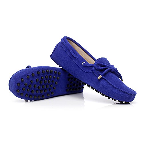 Image of ANUFER Women's Classic Suede Penny Loafers Comfort Handmade Slipper Moccasins
