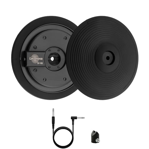 Leconova Cymbals 9-inch 2-Zone Electronic Drum Cymbal Pad | Full Rubber Surface for Realistic Swing | Compatible with Roland CY Series