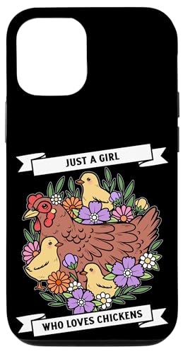Just A Girl Who Loves Chickens �ʔ����_��̓��� �X�}�z�P�[�X iPhone 12/12 Pro �p