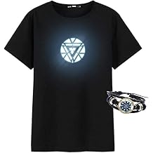 Arc Reactor Illuminate T-Shirt Tony Cosplay Novelty Costume Stark Bracelet