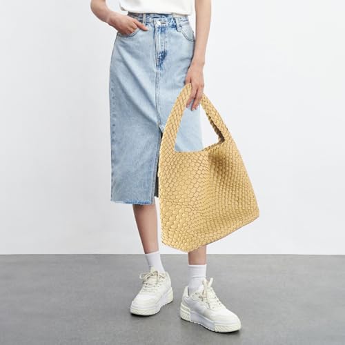 Bolso tejido para mujer, bolso vegano hobo de cuero miniatura 2