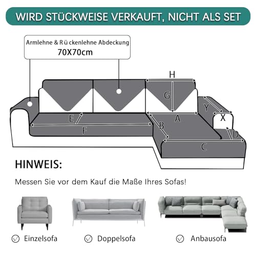 GRUYWC Chenille Sofabezug, Rutschfester Couch üBerzug, Hund Katze Sofaschoner, 1/2/3/4 Sitzer Sofa üBerwurf, füR U Form/L Form Sektionssofa