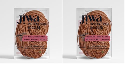 Image of Jiwa Instant Ragi Noodles | Cooks In 7 minutes | Ready To Cook | 100% Millet | No Maida, No Atta | Not Fried | Gluten Free | 200 G (Pack of 2)