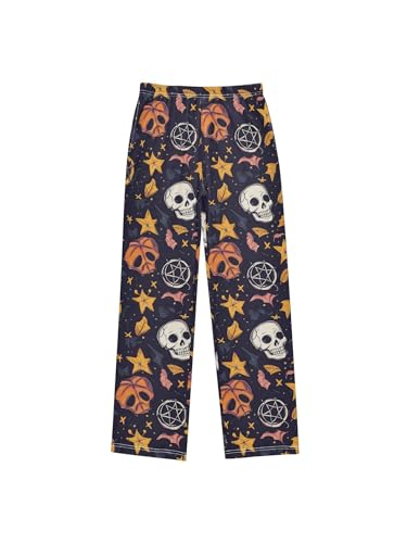 Vintage Skull Star Leaf Boys Pants for Kids Jogger Pants with Pockets S