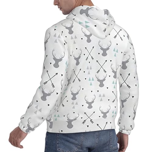 Chasse flèches triangles cerf pull homme résistant au vent | Vêtement d'hiver doublé