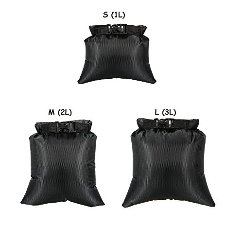 Saco de armazenamento, Andoer Pacote de 3 sacos secos à prova d'água 1L + 2L + 3L para exteriores p