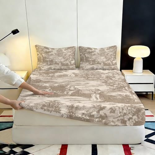 Drap housse 3D microfibre grande profondeur lavable en machine