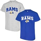 NFL Officially Licensed Kids Youth Boys 4-18 Primary Logo Team Color Wordmark Kickoff 2 Pack T-Shirt Combo Set - Los Angeles Rams - Large