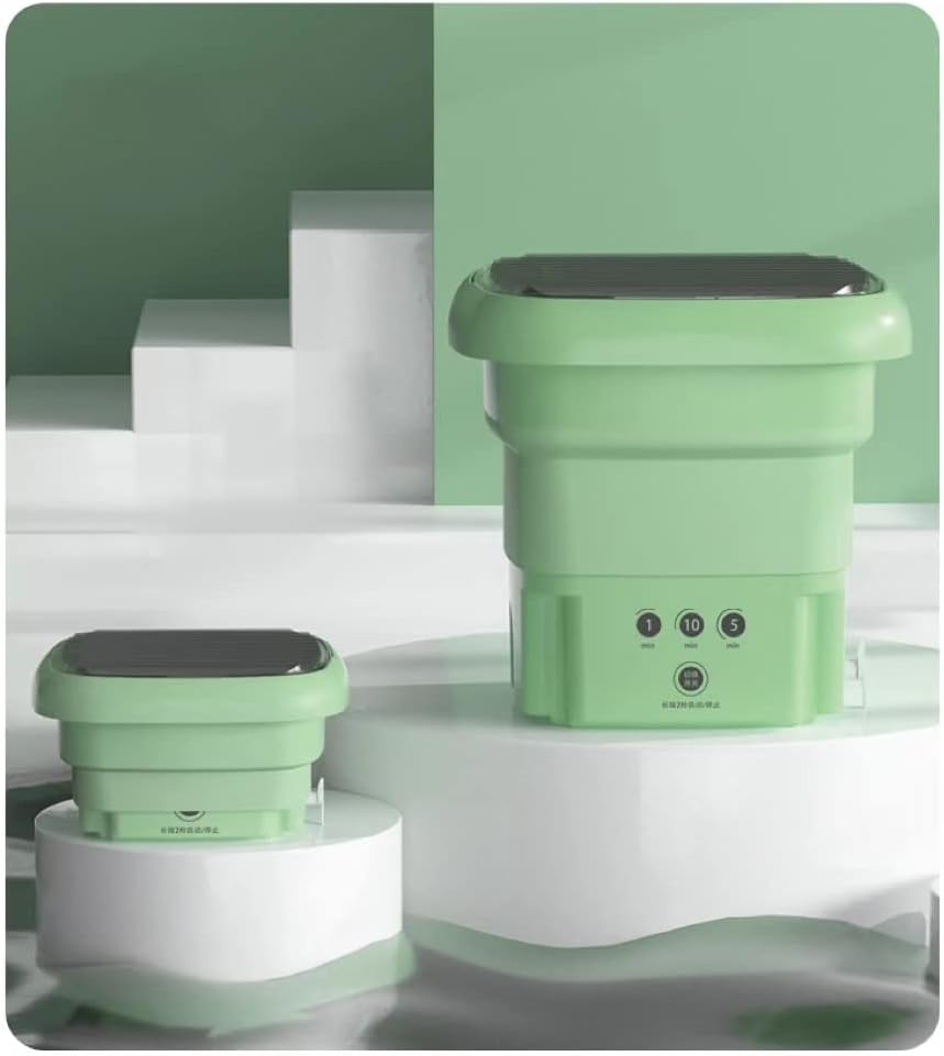 LiveGo Portable Washing Machine and Dryer Combo Perfect for Apartments, Dorms, and RVs Mini Foldable Washer with Disinfection Function - Convenient and Travel-Friendly Laundry Solution (green-4.5L)