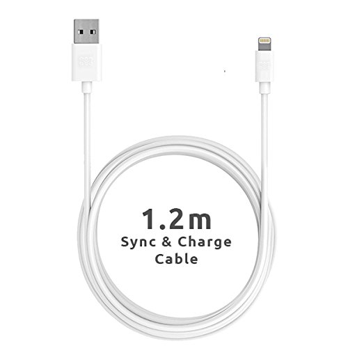 Promate iPhone Charger Cable Usb iPhone Lead 1.2 Meter Ultra-High Lifespan Sync And Charge Cable For iPhone 7 Plus 6/ 6 Plus/ 6S, Ipad Air 2, Ipad Pro - White