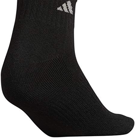 adidas Women's Athletic Cushioned Quarter Ankle Socks (6 Pairs) Durable & Comfortable, Black/Aluminum 2, Medium - 5