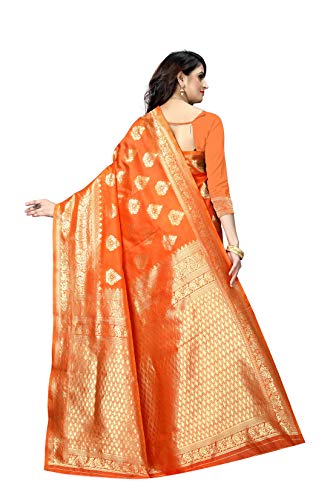 Image of Flosive Women's Present Beautiful Kanjivaram Soft Silk Saree With Blouse