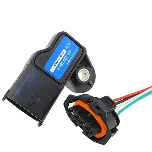 LOGEA Interruttore del sensore di Pressione 0281002437 Map Sensor Forma Compatibile con Alfa Romeo 147 156 159 166 Brera GT Giulietta Spider Mito Forma Compatibile con Volvo S60 V70 con connettore
