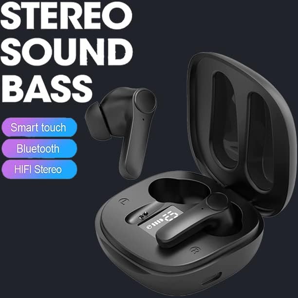 Wireless Earbuds For Samsung Galaxy A12 / A21S / A22 5G / A04 / A04S / A03 / A02S / A52 / A52 5G /A52S 5G, 5.0 Bluetooth Earbuds Earphones Headphones IPX6 in-Ear 35H Playtime Deep Bass Earbuds (BLACK)