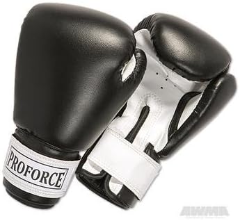 ProForce Leatherette Boxing/Mixed Martial Arts/Karate Gloves - Black/White