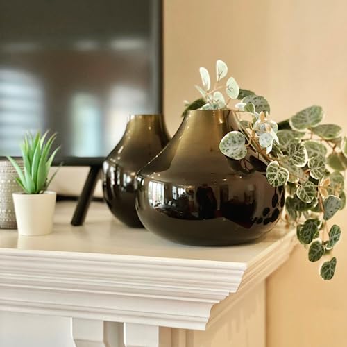 Image of BEHOMA Metal Round Flower Vase for Home Decor Bedroom Living Room Office Wedding|Table Decorative Item for Festivals Birthday Brass(Set of 2)