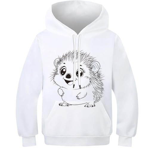 Sweat capuche enfant hérisson imprimé 3D cadeau parfait anniversaire 6-15 ans