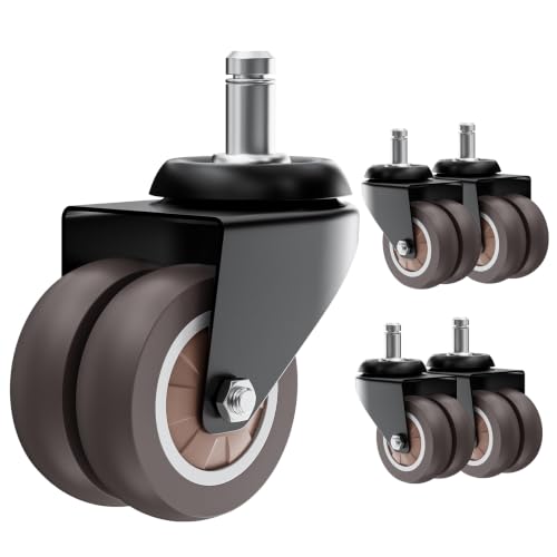 CLOATFET 2' Dual Wheel Chair Casters Set of 5 - Heavy Duty...