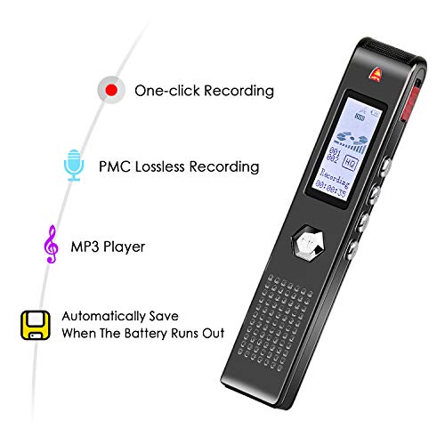 Seanme 2019 New Version Transcribe Voice Recorder, Digital Voice Sound Recorder, 32GB Large USB Voice Recorder, MP3 Player, Noise Reduction, Multi-connectors Dictaphone for Lectures, Meetings - Thumbnail 5