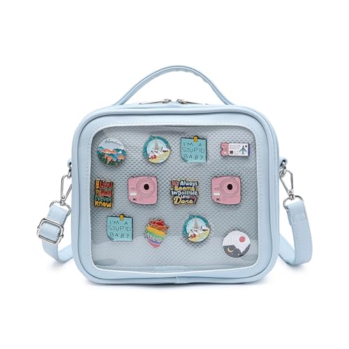 Image of Compact Square Ita Crossbody Purse Pin Display Messenger Shoulder Bag | Shoulder Bag Suits Cosplay And Daily Commutes