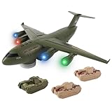 Military Transport Aircraft | Kids Airplane Toy with Light and Sound Effects | Cargo Plane Toy in Army Green | Army Toys for Boys | Military Toys for Toddlers | Holiday & Birthday Gift for Kids