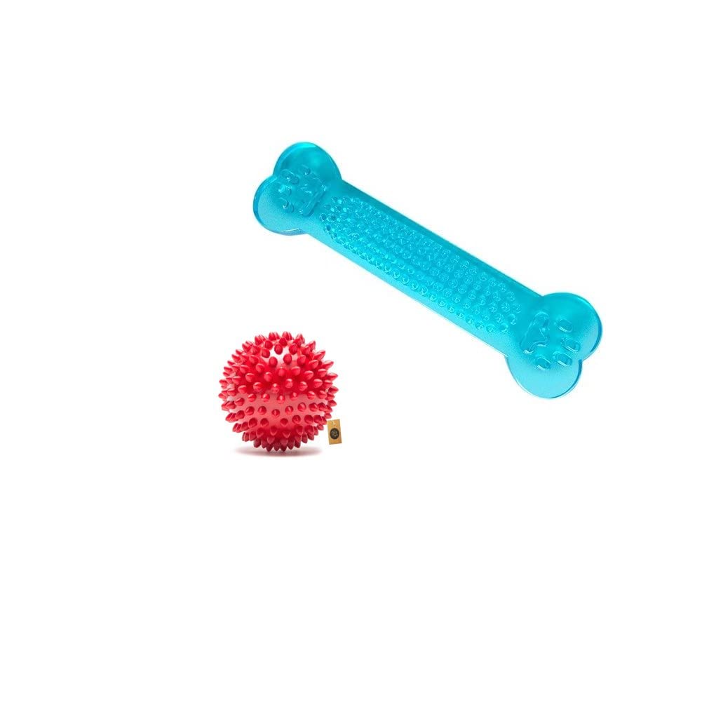 The Pets Company Rubber Dog Chew Toy Combo (TPR Flat Dental Bone 7" + Dog Spike Ball 3") | Interactive Toys for Small Breed Dogs & Puppies (B0BMLGKM8X) Amazon Price History, Amazon Price Tracker
