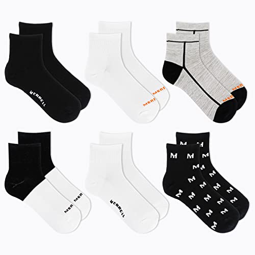 Image of Merrell Unisex Adult Men's and Women's Recycled Cushioned Ankle Socks - 6 & 12 Pairs - Hiking Arch Support