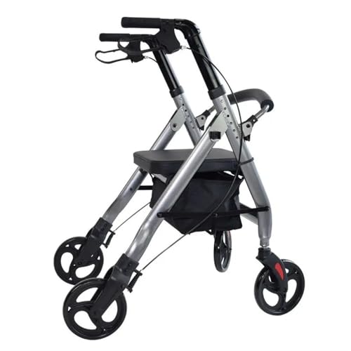 XUEQIZHENG Andadores para Personas Mayores, Andador Plegable de 4 Ruedas con Asiento y Empuje, Ayuda antivuelco for Personas Mayores,para Todo Terreno