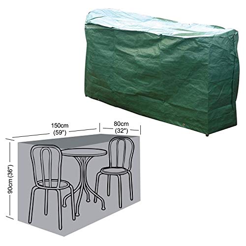 Parkland® Rectangular Garden Furniture Table and Chairs Bistro Set Cover - Green Waterproof Cover for Outdoor Furniture - L150cm x W80cm x H90cm