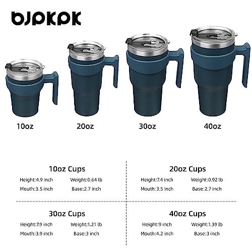 Image of BJPKPK 30 oz Tumbler with Handle & Straw, Insulated Stainless Steel Mug