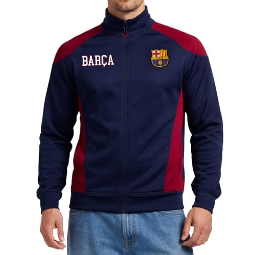 Icon Sports Officially Licensed FC Barcelona Track Jacket - Unisex Adult - FCB84TJ Navy L