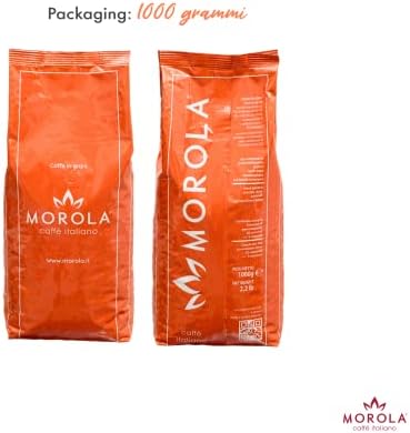 Morola Caffè Italiano - Ziarna Kawy - Mieszanka Złota Pomarańcza - Torba 1000g - Opakowanie 1Kg  Kawy Made in Italy