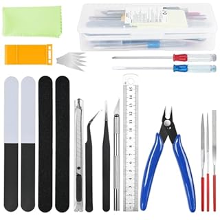 HOTUT 23 Pcs Modeler Basic Tools Craft Set, Hobby Building Tools Kit, Gundam Model Tools Kit, Modeler Basic Miniature Handmade Craft Tools Set for Professional Model Assemble Building and Fixing