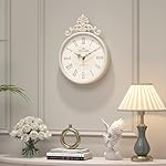 Abdurey Small French Retro Decorative Wall Clock,Ivory White Round Vintage Style,Battery Operated Silent Boho Decor Wall Clocks for Farmhouse,Kitchen,Bathroom,Bedroom(10.3" H x 7.7" W) - Image 4