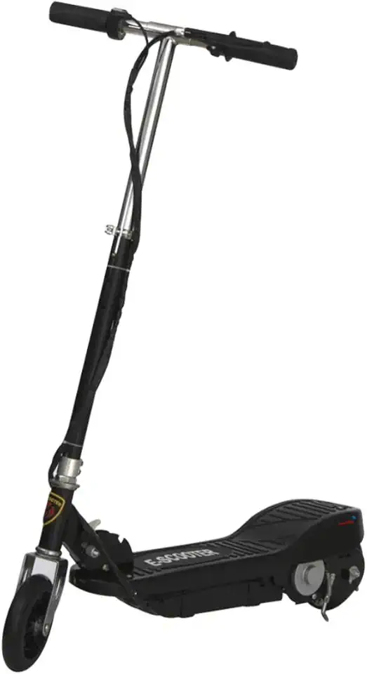 Patinete Elétrico Infantil Dobrável Recarregável, Scooter Motorizado Preto e Cinza, 95x75x37cm