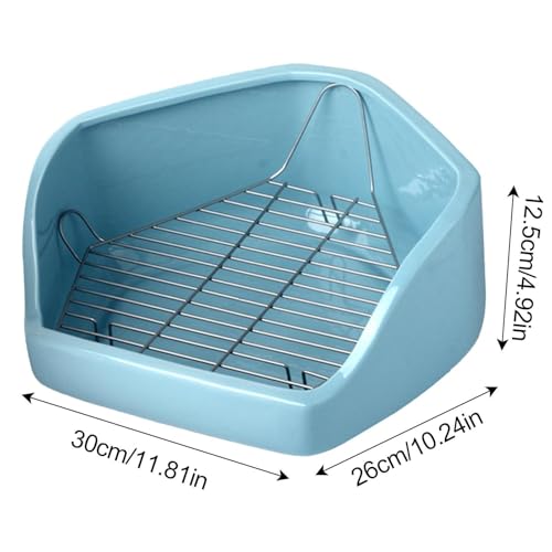 Inodoro esquinero para conejos arenero triangular cage pan bunny gatos 7