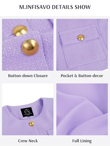 Image of M.Infisavo Cropped Tweed Blazers for Women