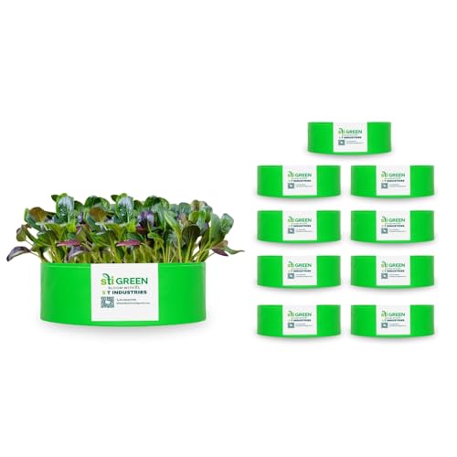Image of HDPE Grow Bags for Plants 15X6 Inch (Pack of 15) | 260 GSM Heavy Duty UV-Protected Round Green Colour Plant Bags for Terrace and Vegetable Gardening | Strong & Reusable|