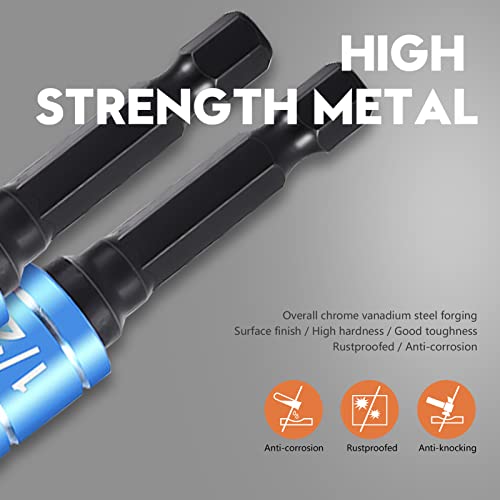 3Pcs Impact Grade Driver Sockets Drill Adapter Extension Set 1/4\", 1/2\", 3/8 Reducer Set Turns Power Drill Into High Speed Nut Driver Socket to Drill Adpater Drill Hex Bit Socket Adapter - Thumbnail 6