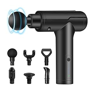 HyAdierTech Massagepistole, Muskel Massagegerät, Tiefen Massagegerät mit 6 Geschwindigkeiten, Faszienpistole mit LED Ladeanzeige können, Elektrisches Handmassagegerät