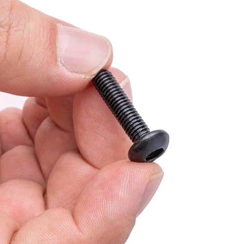 Linsenkopfschraube, 20 Stück, M6 x 25 mm, Ø 12 mm Kopf mit Innensechskant, in Schwarz, werkzeugfestes Metall, Verkleidungsschrauben für Motorrad, Auto, Roller, Kfz Schrauben mit Gewinde, Klemmen Clip