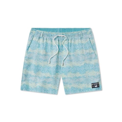 Southern Marsh Men’s Shoals Seawash - Mayan Watercolor Swim Trunks – Quick-Dry Lightweight Swimming Shorts