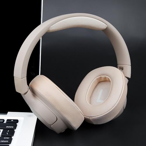 Image of SOULWIT Replacement Kit for JBL Tune 700BT /710BT /720BT /750BTNC /760NC /770NC Headphones, Protein Leather Ear Pads + Headband - Sand Dune