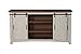 Martin Svensson Home Rustic 65” Solid Wood TV Stand with Storage, White and Aged Distressed Pine